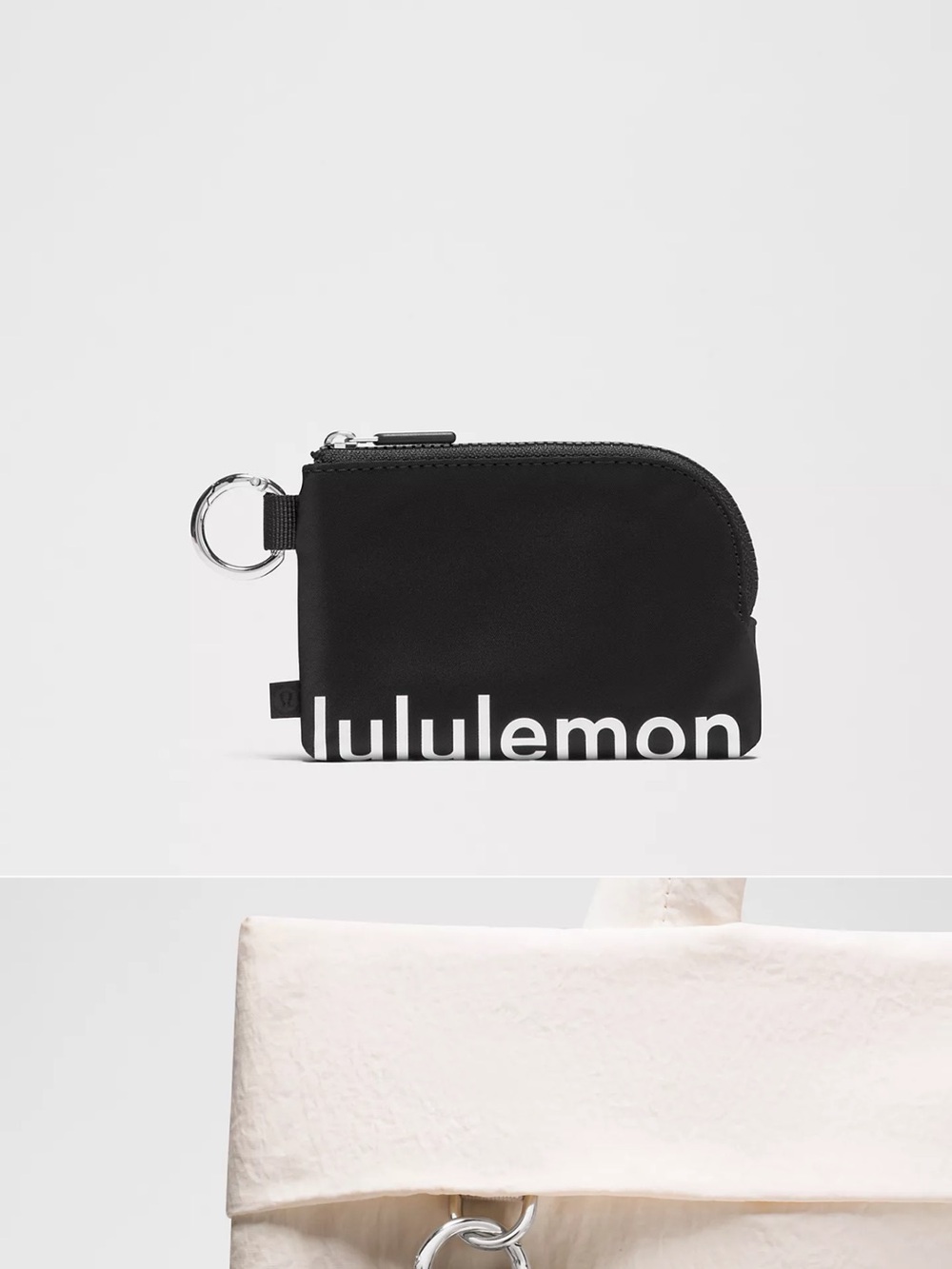 lululemon athletica Black Zip Coin Pouch with Key Ring